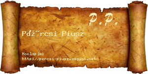 Pércsi Piusz névjegykártya